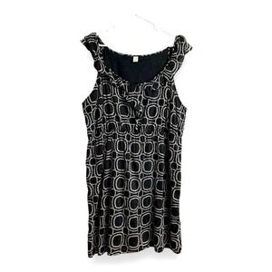 Old Navy | XXL| linen ruffles frills geometric midi tank dress black